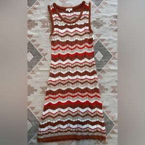 Boho Style Knit Dress Swim Beach Cover Up Retro Colors